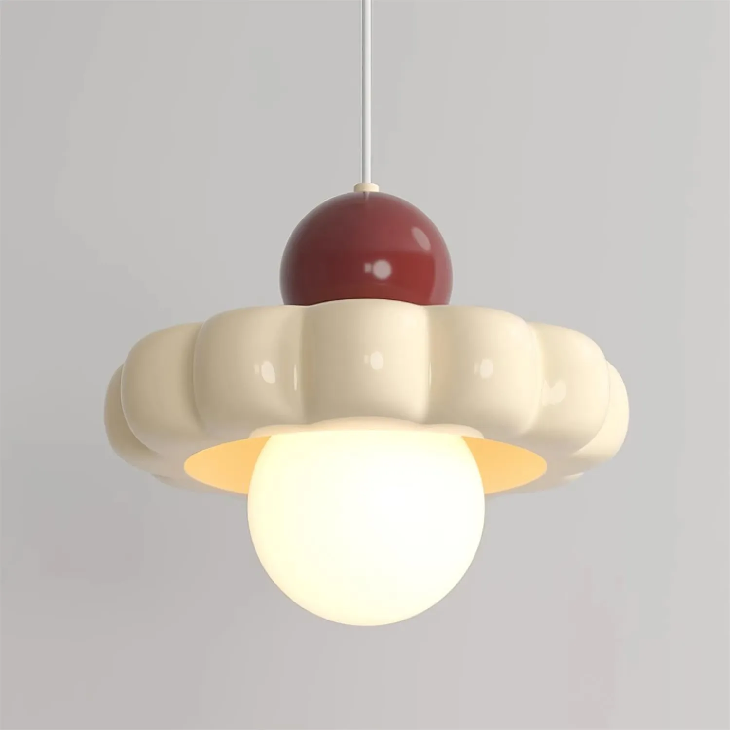 Cream Style Long Line Pumpkin Texture Pendant Lamp M173