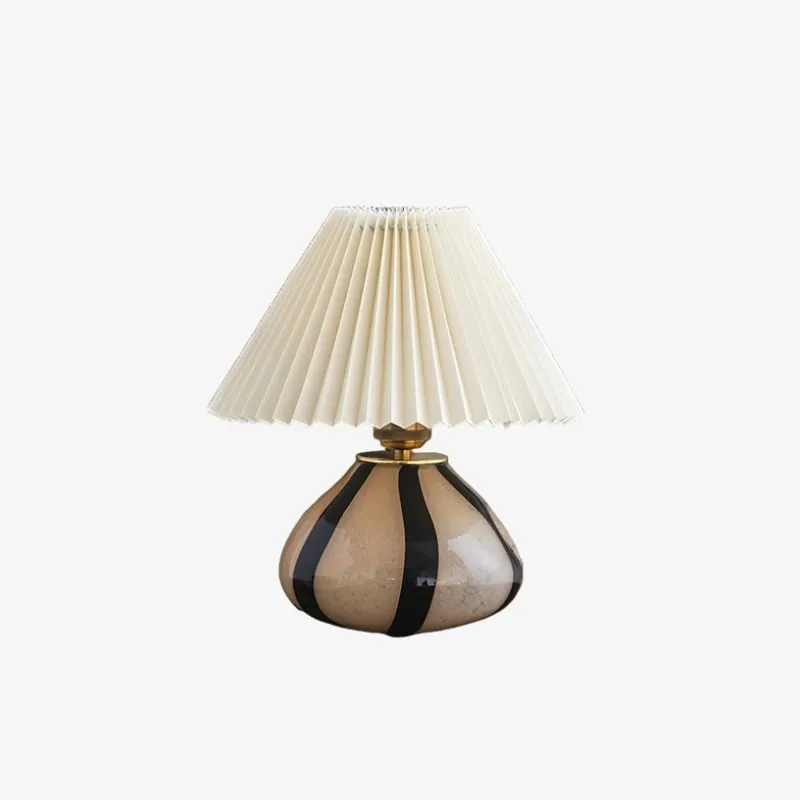Undara Decorative Table Lamp – Fabric Shade Glass Base for Home T591