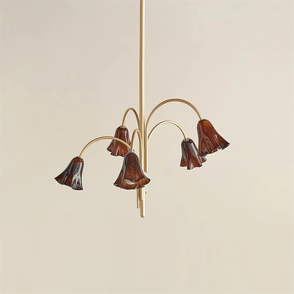 Bellina Lily Glass Flower Chandelier - Romantic Lighting for Interior T280