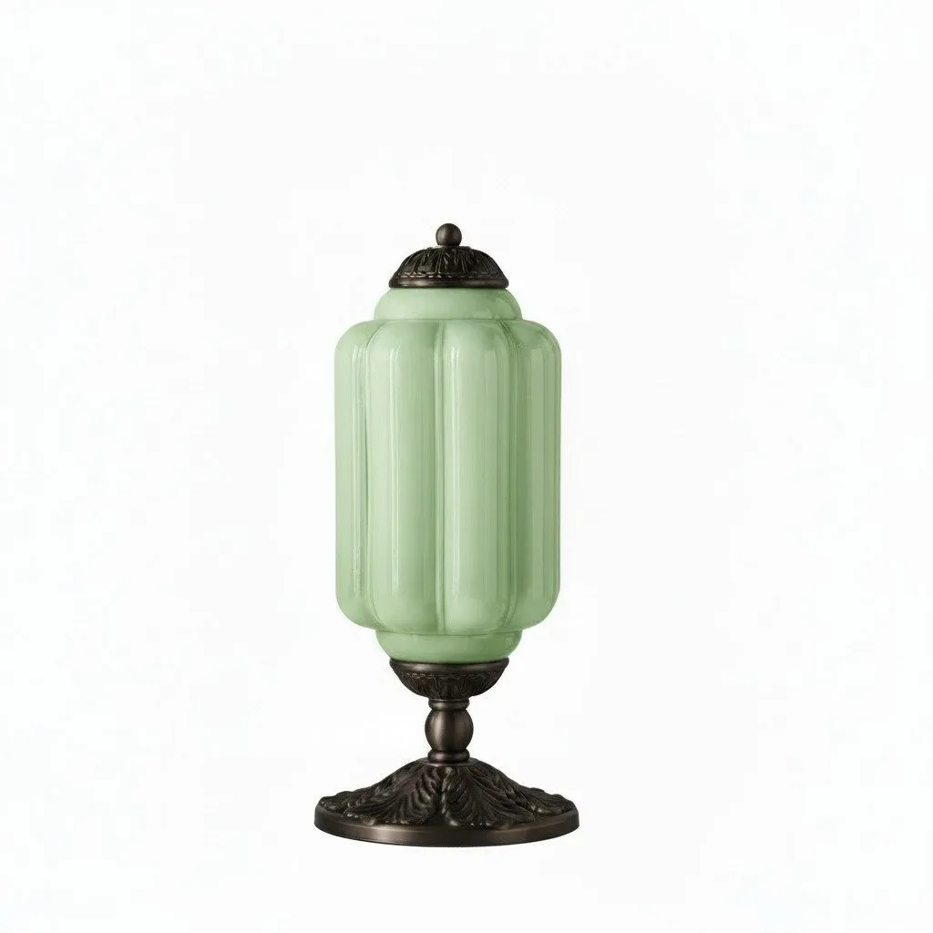 Eloise Grooved Glass Table Lamp - Retro Lighting for Bedroom T288