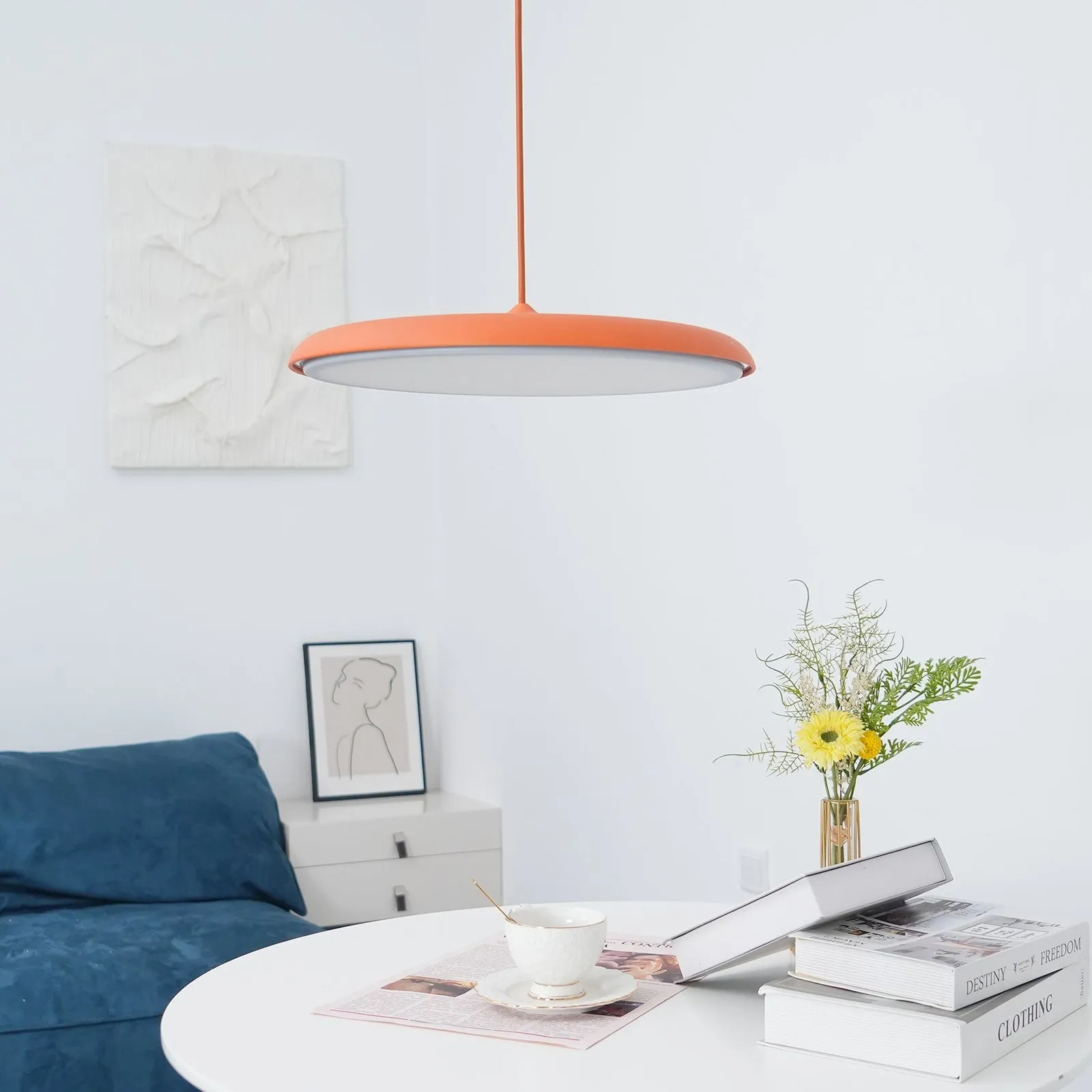 Modern Metal Saucer Pendant Light – Slim Design with LED Lighting M45