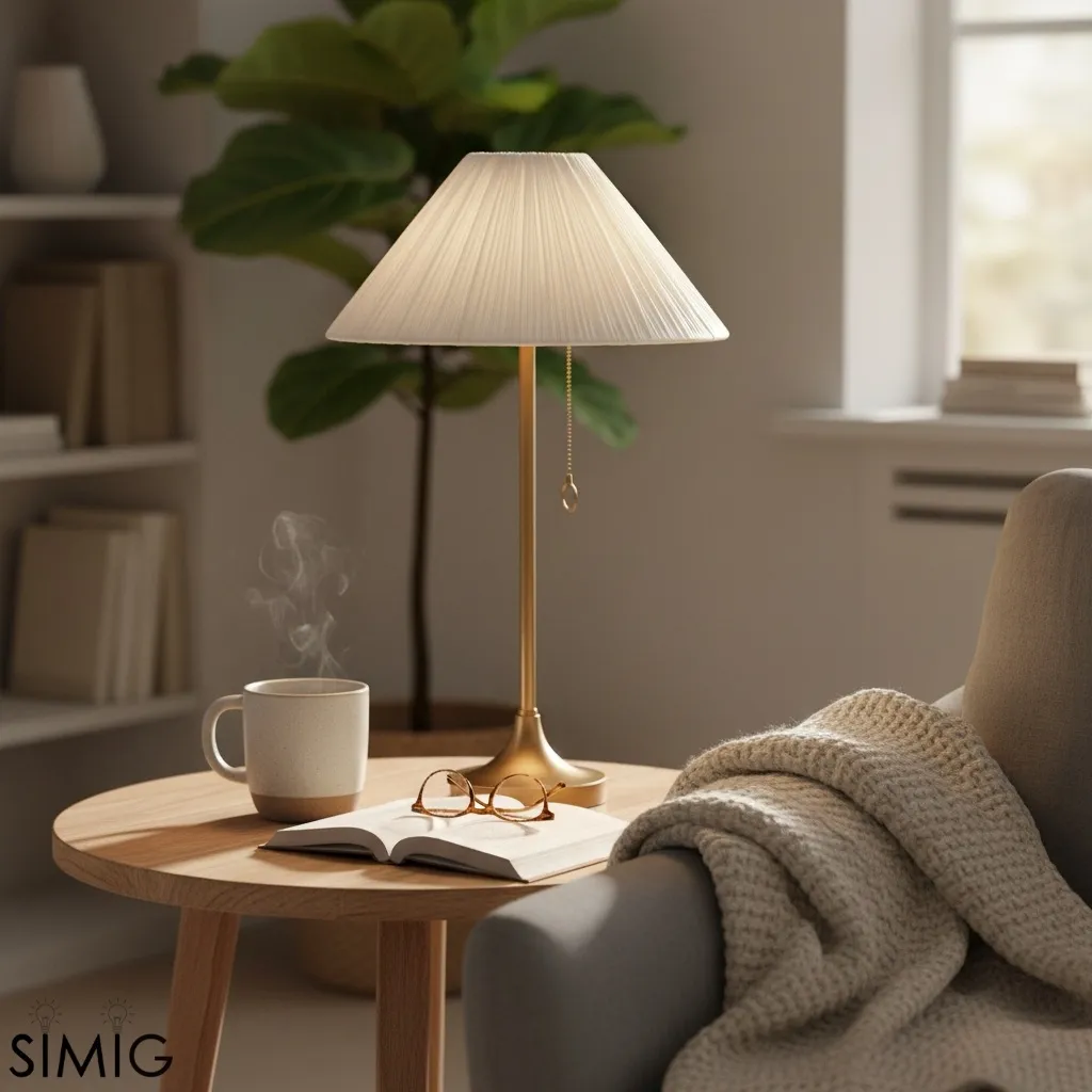 Blossine Pleated Shade Table Lamp – Classic Living Room Lighting T444