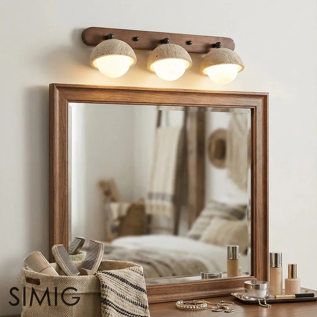 Natural Travertine Wall Sconce – Minimalist Globe Lamp for Hallway S411