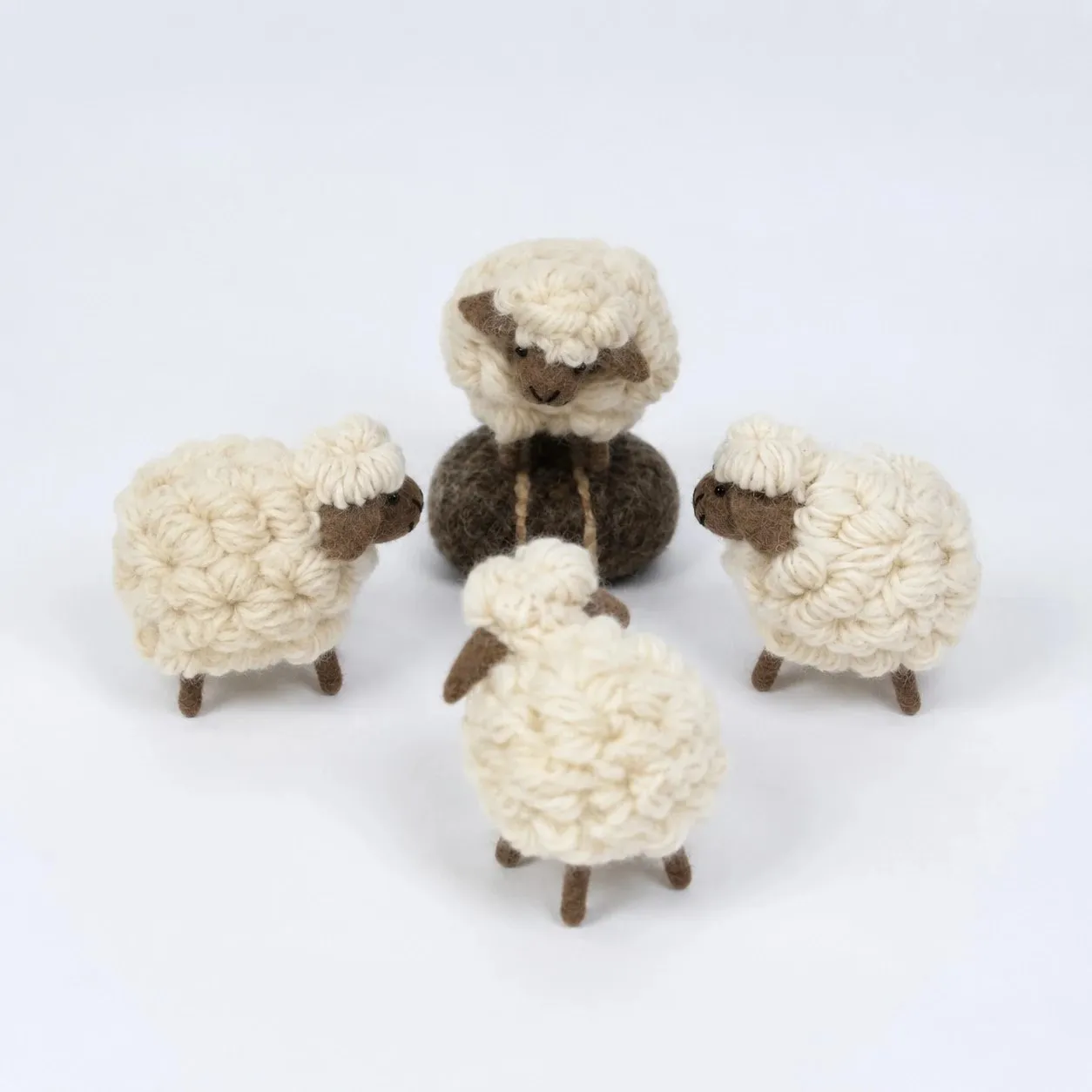 handmade wool felt sheep figurine