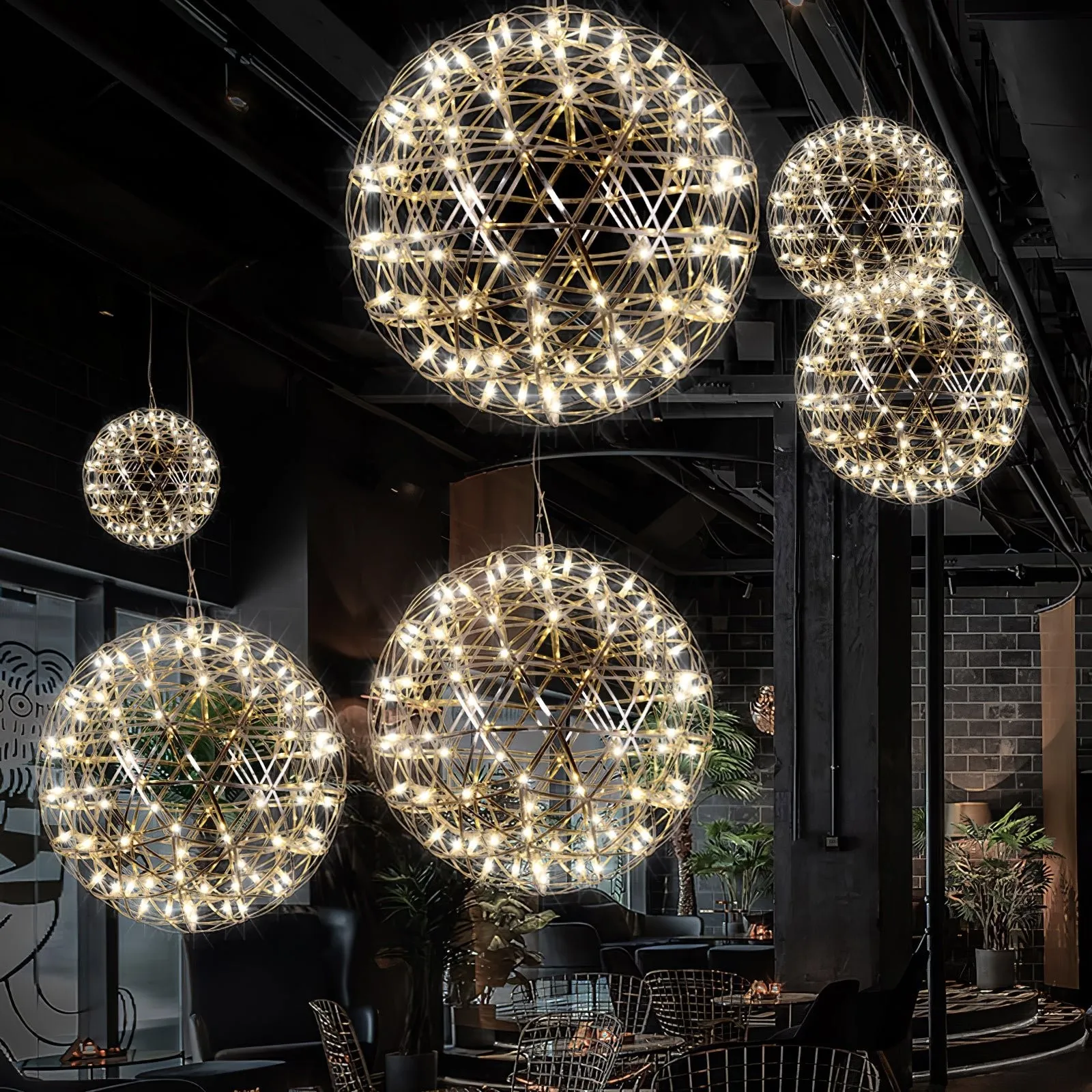 Silver Spark Ball Pendant Light T204