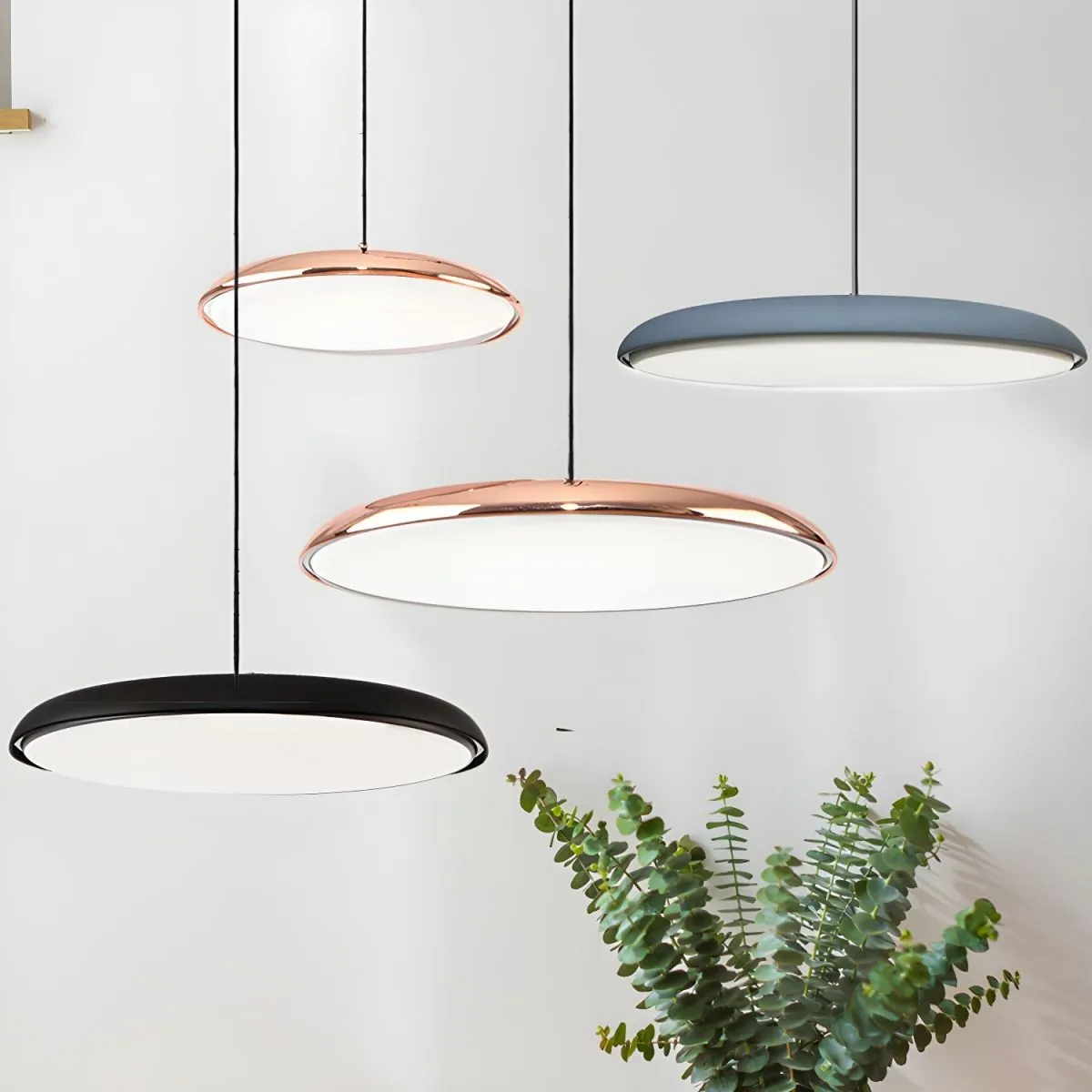 Modern Metal Saucer Pendant Light – Slim Design with LED Lighting M45