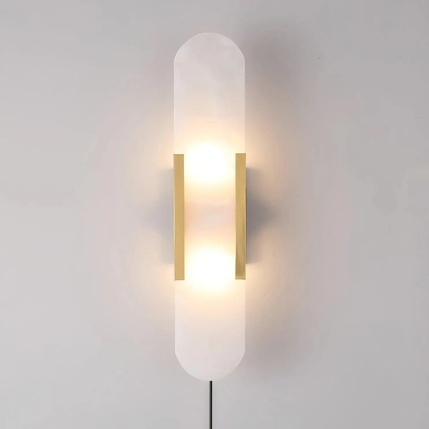 Alabaster Elongated Plug In Wall Lamp M135