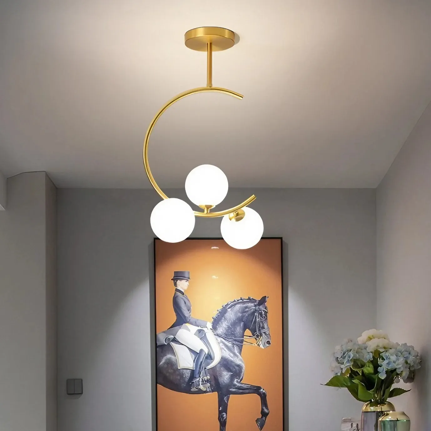 Scandinavian Modern Glass Molecular Chandelier S68