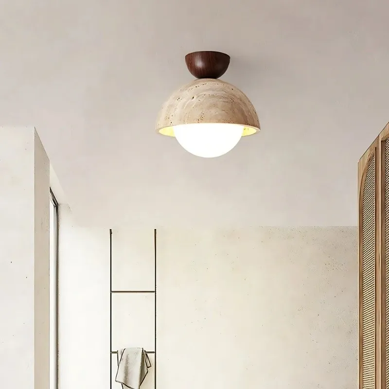 Modern Semicircular Ceiling Light – Travertine Retro Finish S296