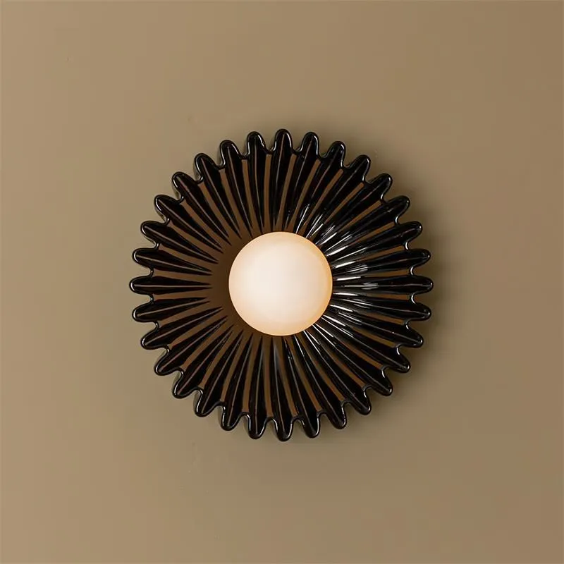 Plastic Lampshade Ceramic Flower Wall lamp M184