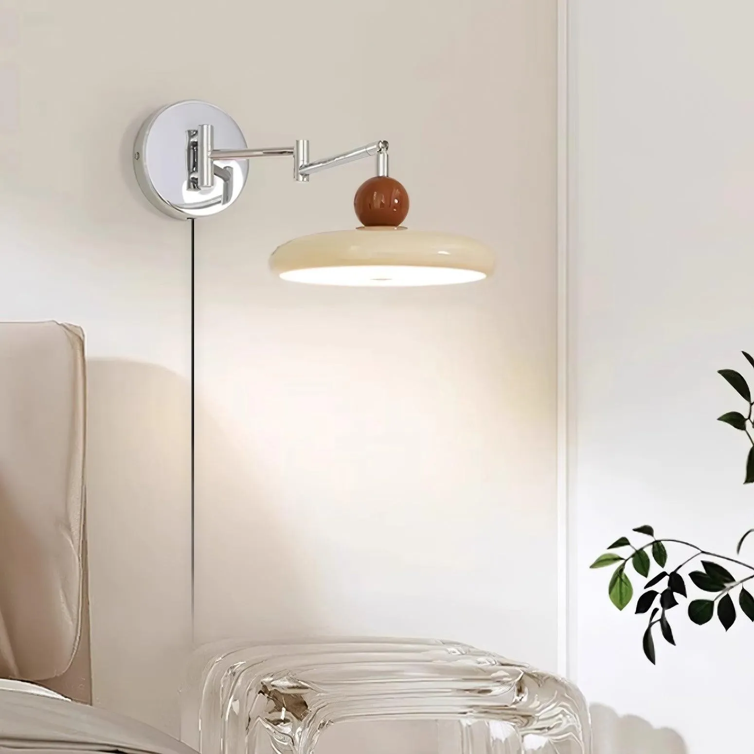 Swing Arm Bedside Plug In Wall Lamp M142