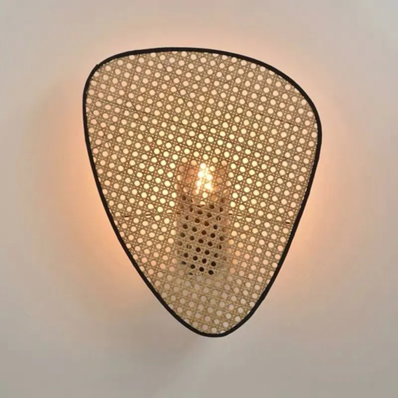 Rustic Wall Light – Rattan Design for Living Room
