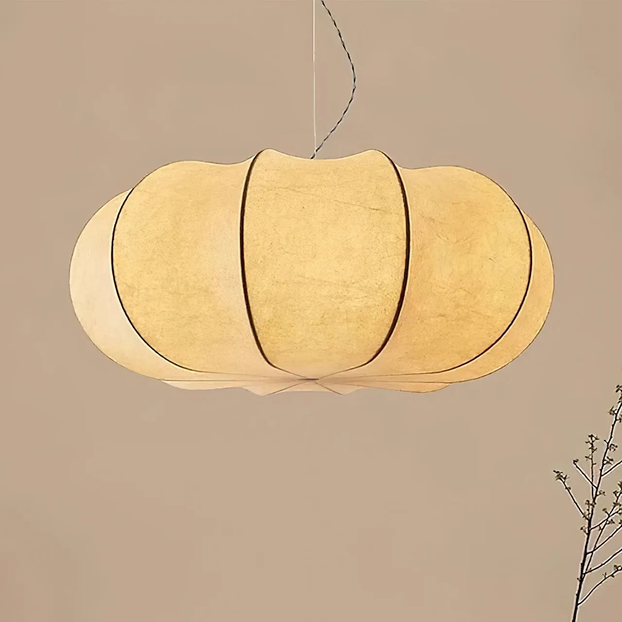 Modern Creative Flat Round Silk Pendant Lamp M25