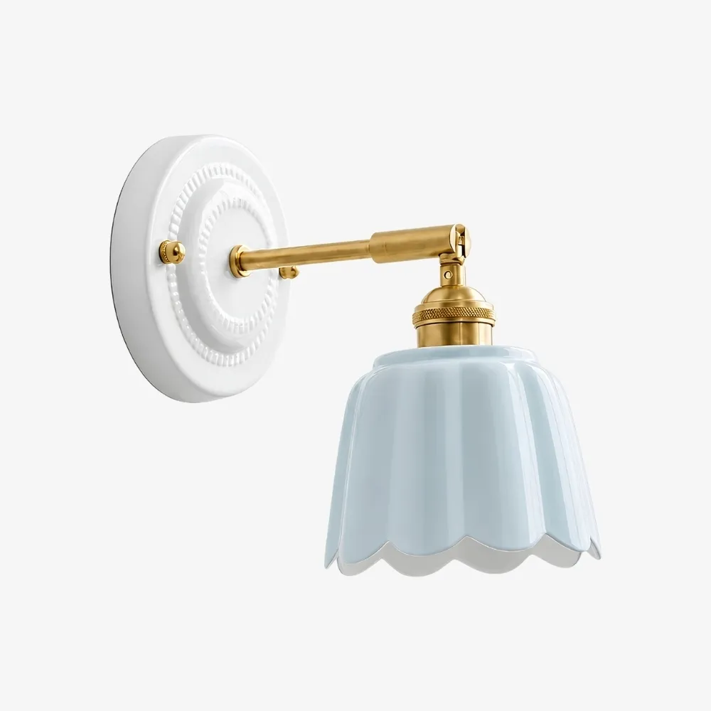 Cienax Retro Ceramic Flower Wall Sconce for Bedroom or Living Room T2248