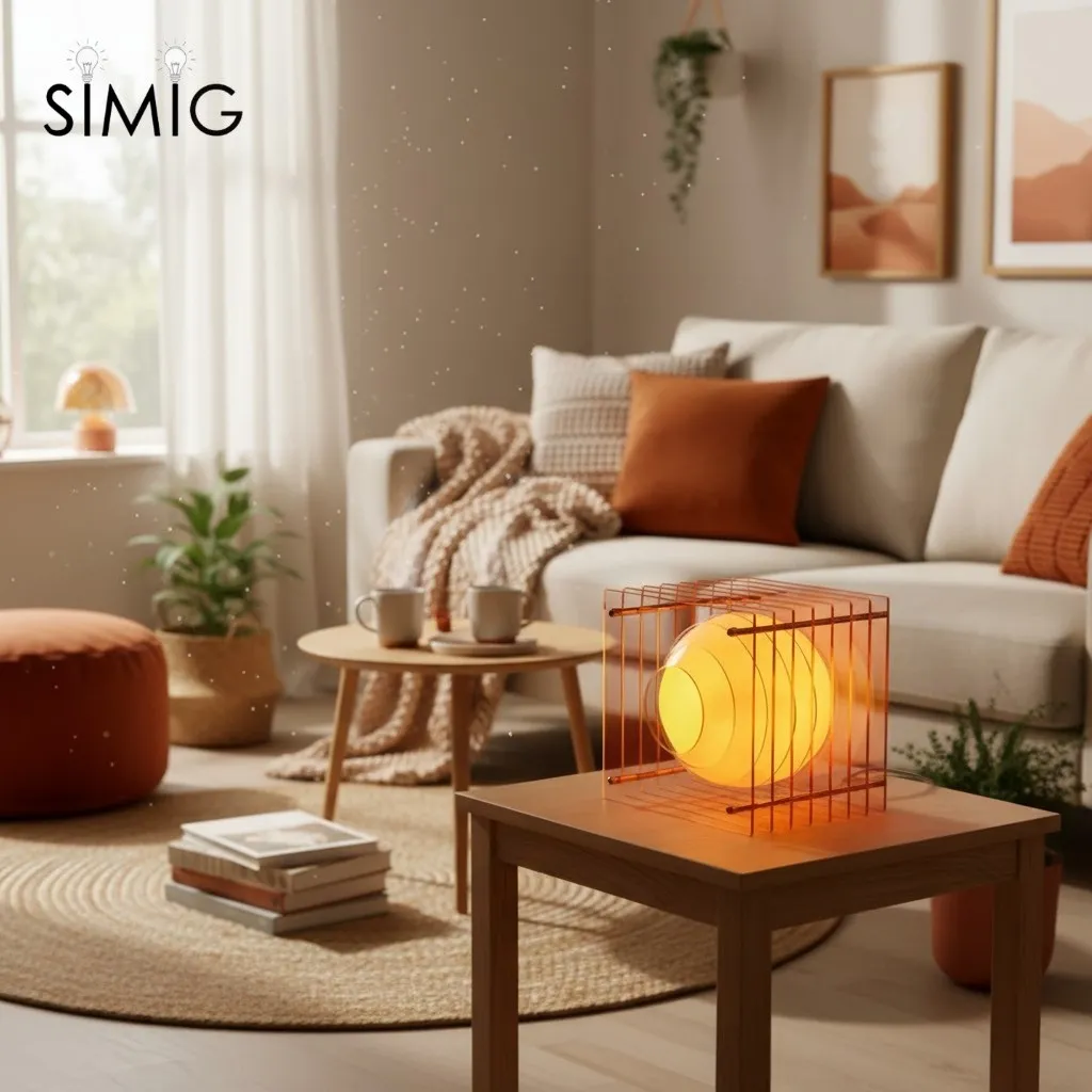 Geometric Moon Cube Lamp – Atmospheric luminous sphere S252