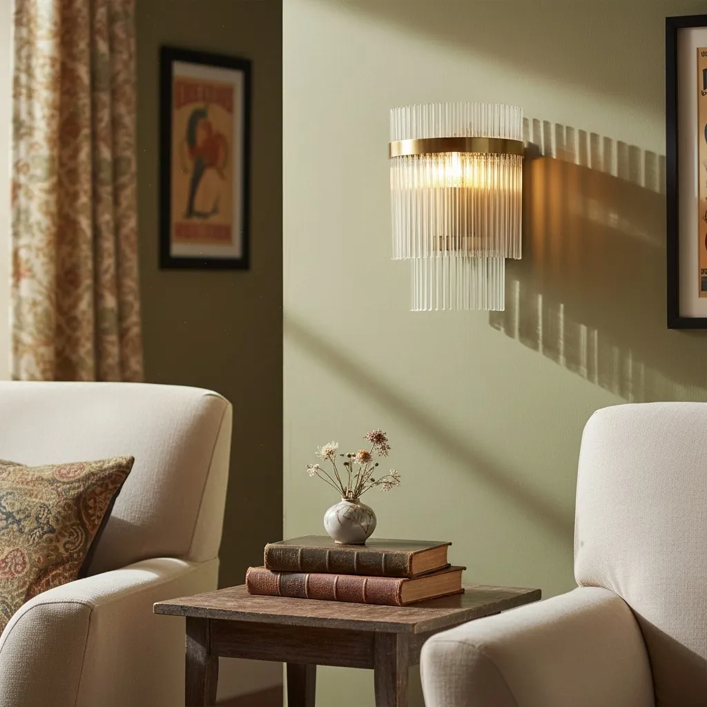 RibGlow Minimalist Glass Rod Wall Light - Elegant Accent Sconce for Home T867