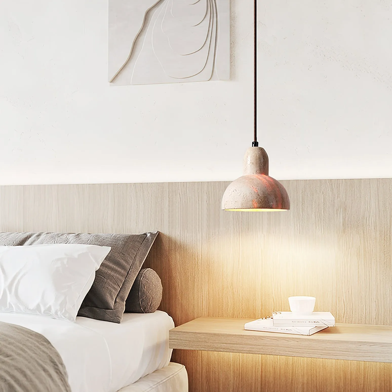 Wabi-Sabi Style Creative Travertine Pendant Light M502