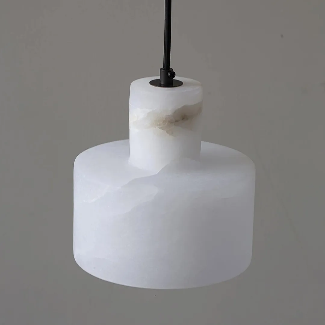 Cylorion Alabaster Pendant Lamp - Modern Minimalist Hanging Light for Dining Room T1158