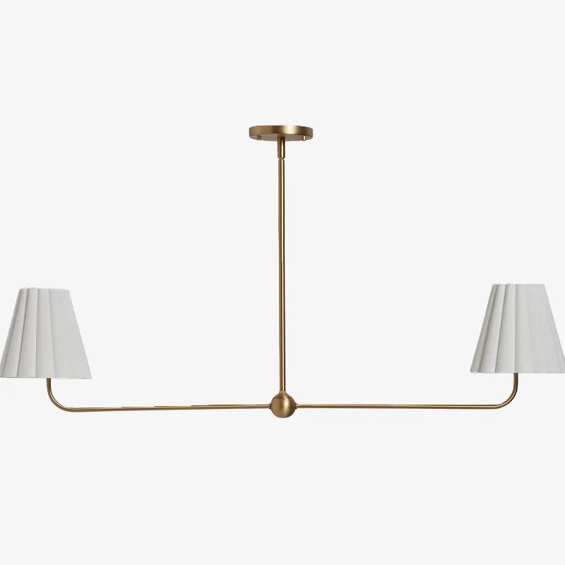 Ruffmeto Ruffled Shade Metal Frame Chandelier for Dining, Entry and Living Room T690