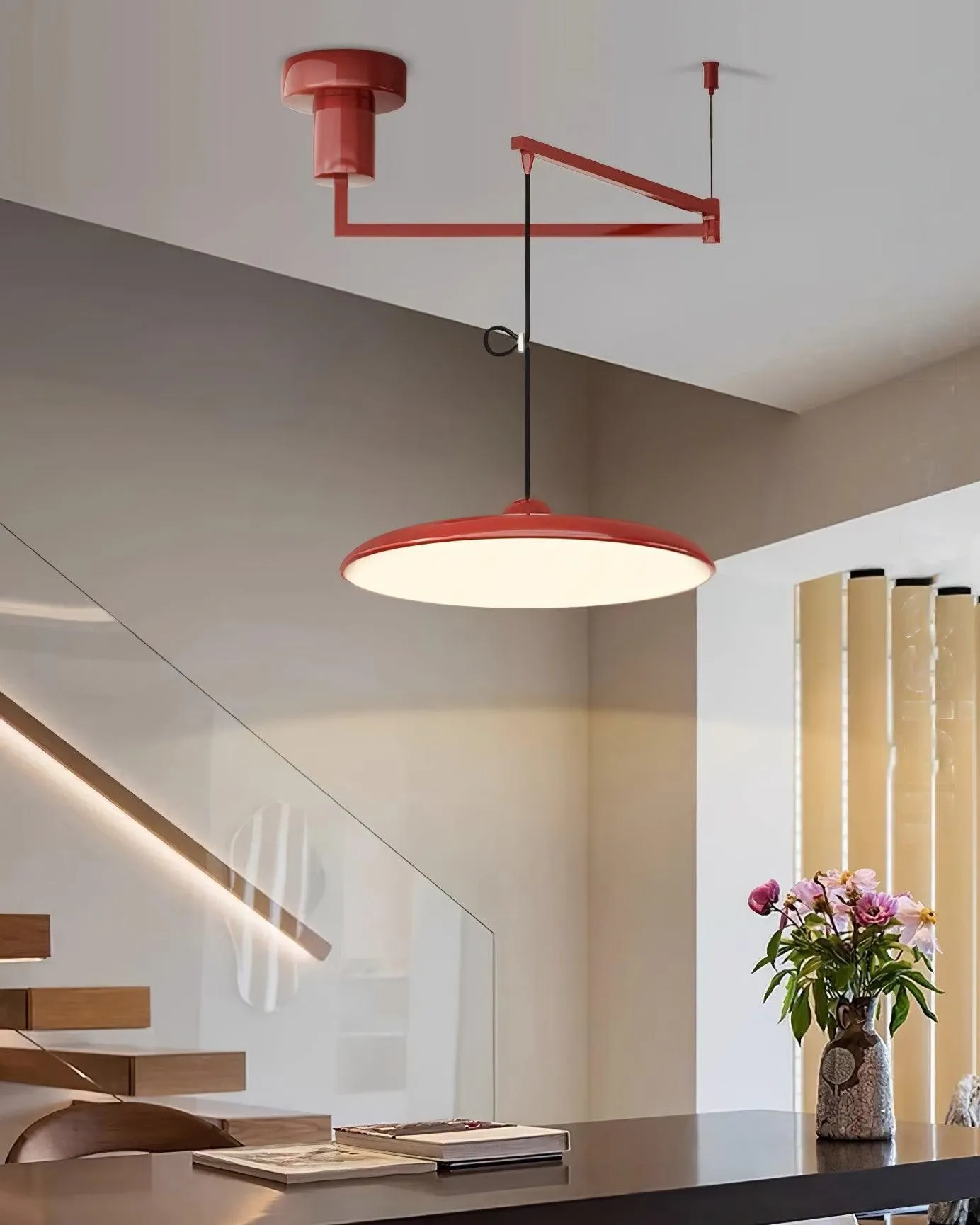 Simple Modern Adjustable Swing Arm Disc Pendant Lamp M11
