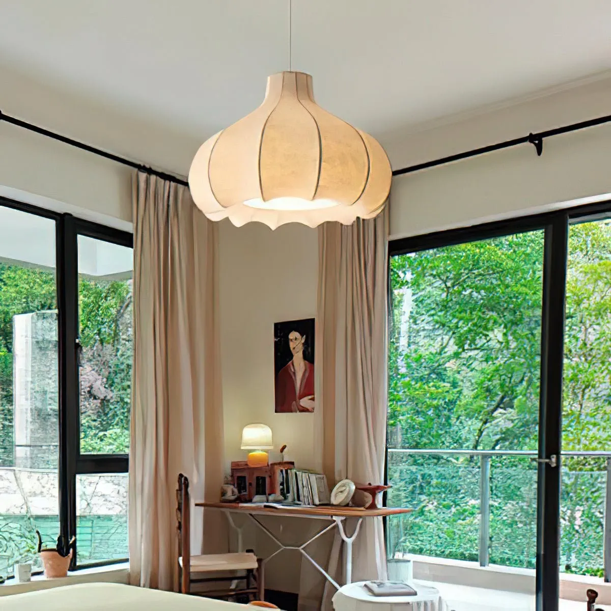 Onion Bubble Silk Pendant Lamp M434