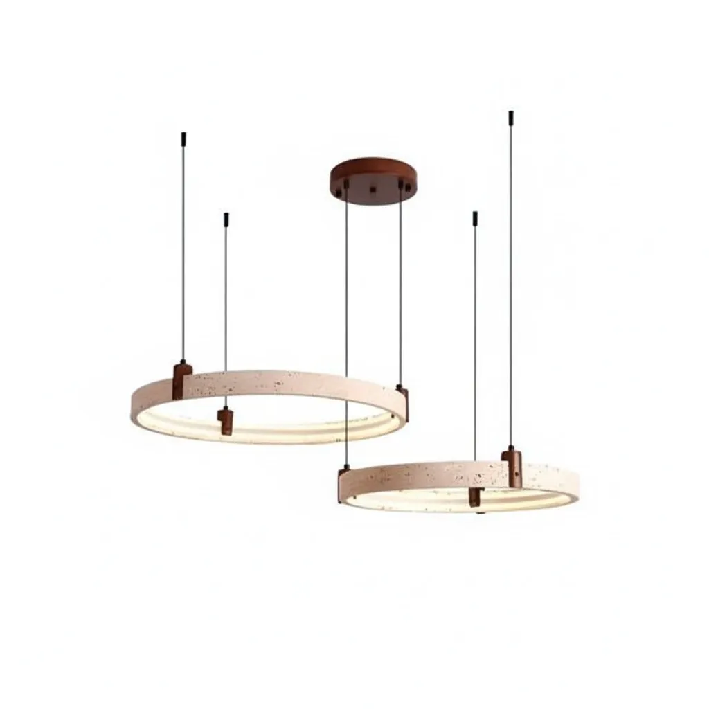 Simple Circular Travertine Pendant Lamp G29