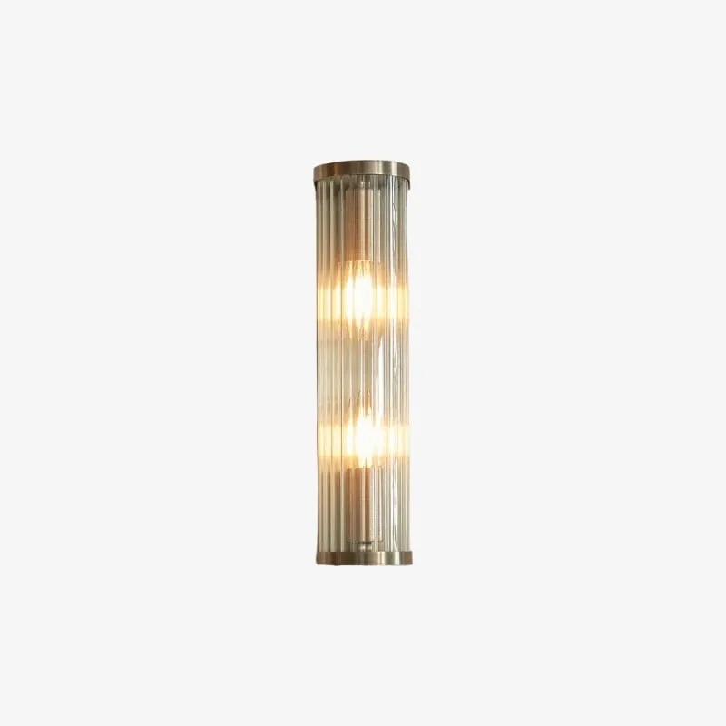 RibGlow Art Deco Ribbed Glass Wall Light - Vintage-Inspired Sconce for Living Room T841