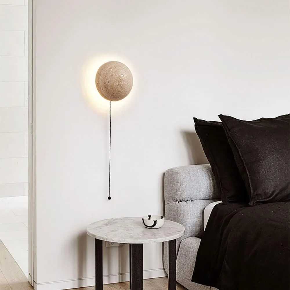 Amber Loft Travertine Round Sconce Wall Light T2109