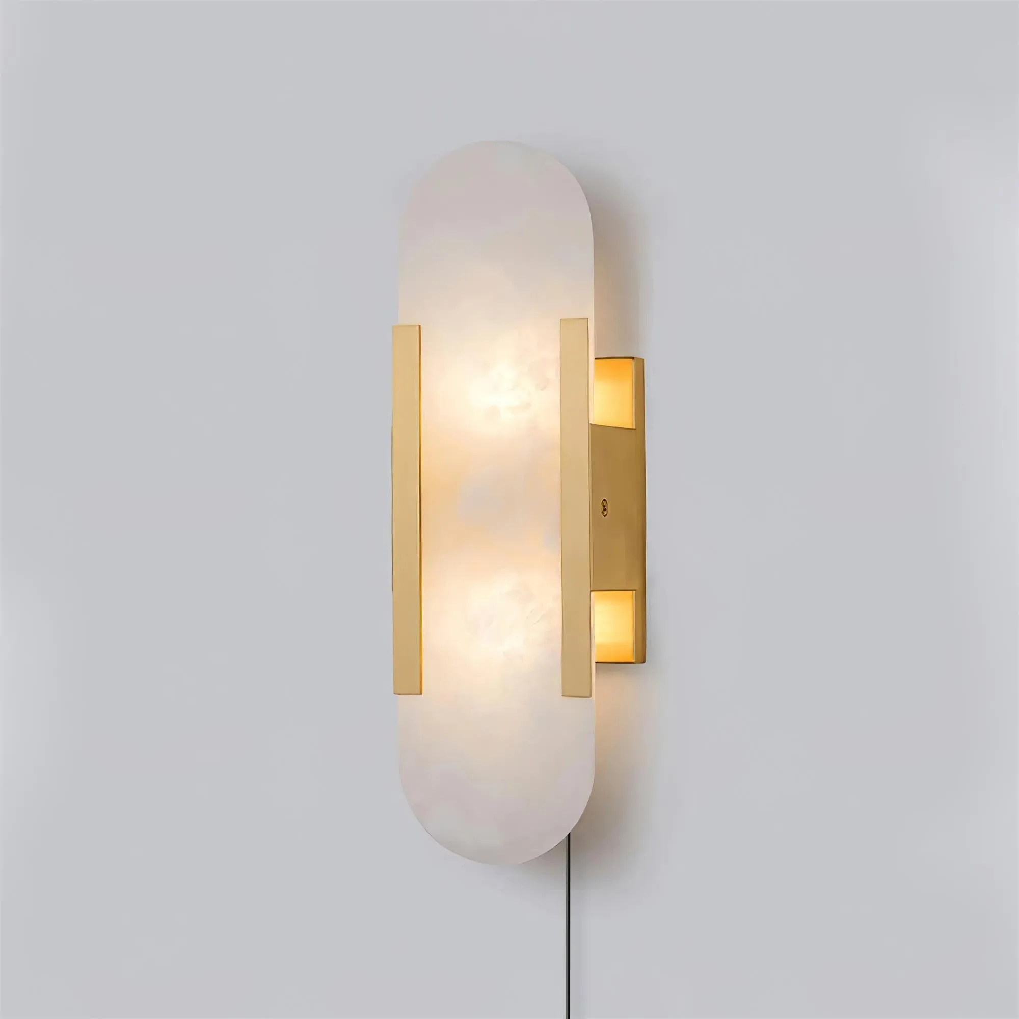 Alabaster Elongated Plug In Wall Lamp M135