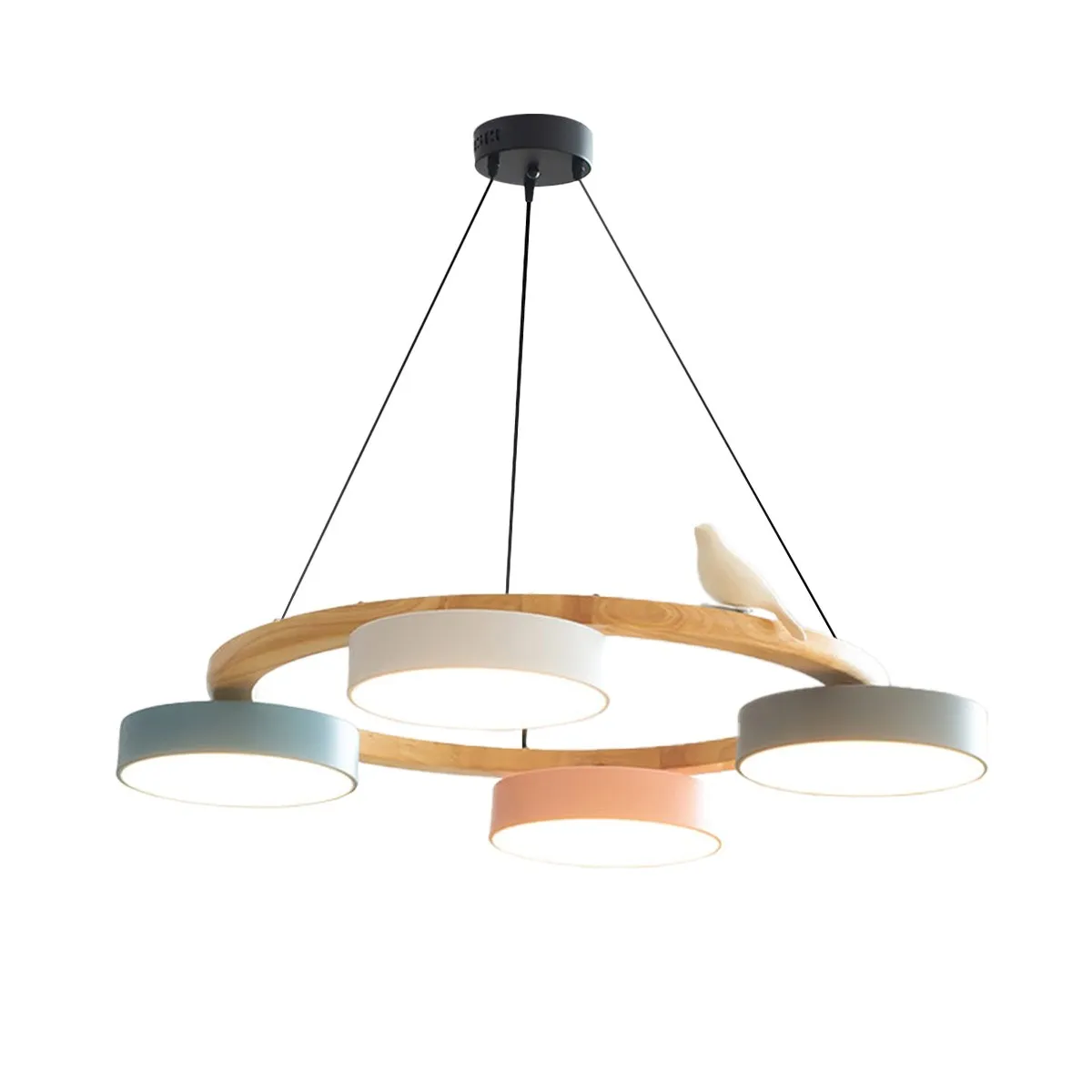 Nordic Wooden Bird Creative Round Chandelier S206