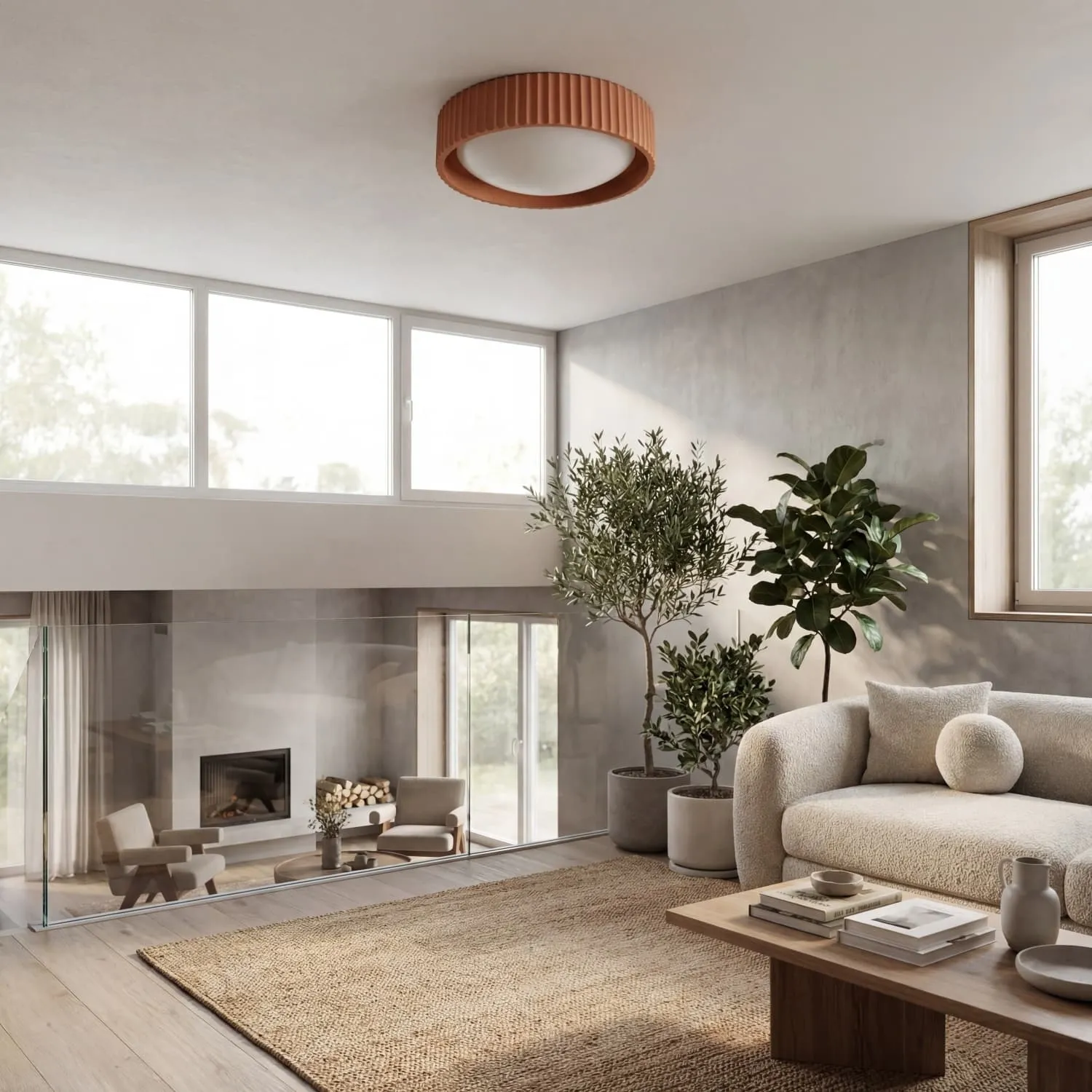 Acrion Round Acrylic LED Ceiling Light - Minimal Flush Mount Living T1179