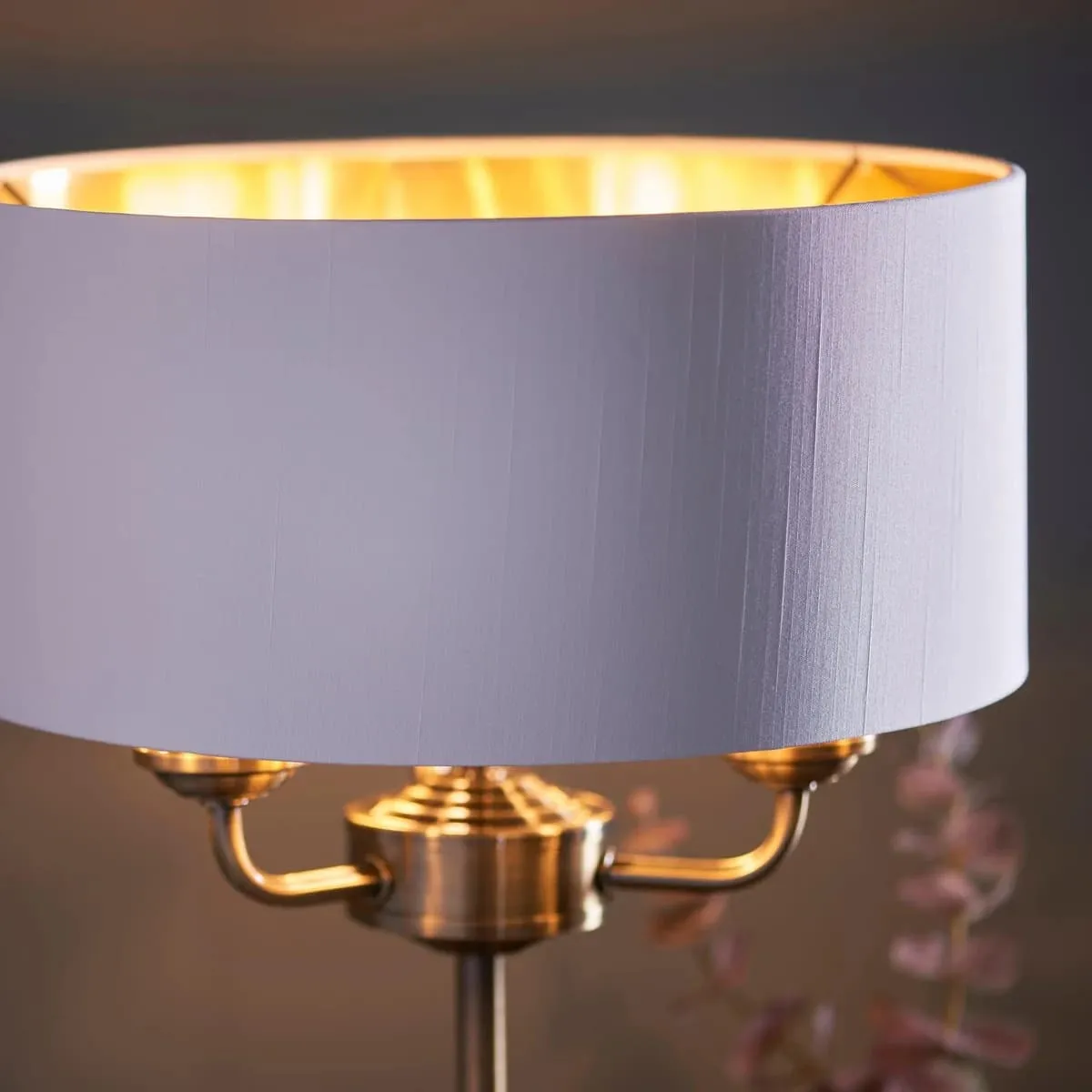 Tela 1‑Light and 3‑Light Table Lamp - Modern Linen & Metal for Bedside or Living Room T847