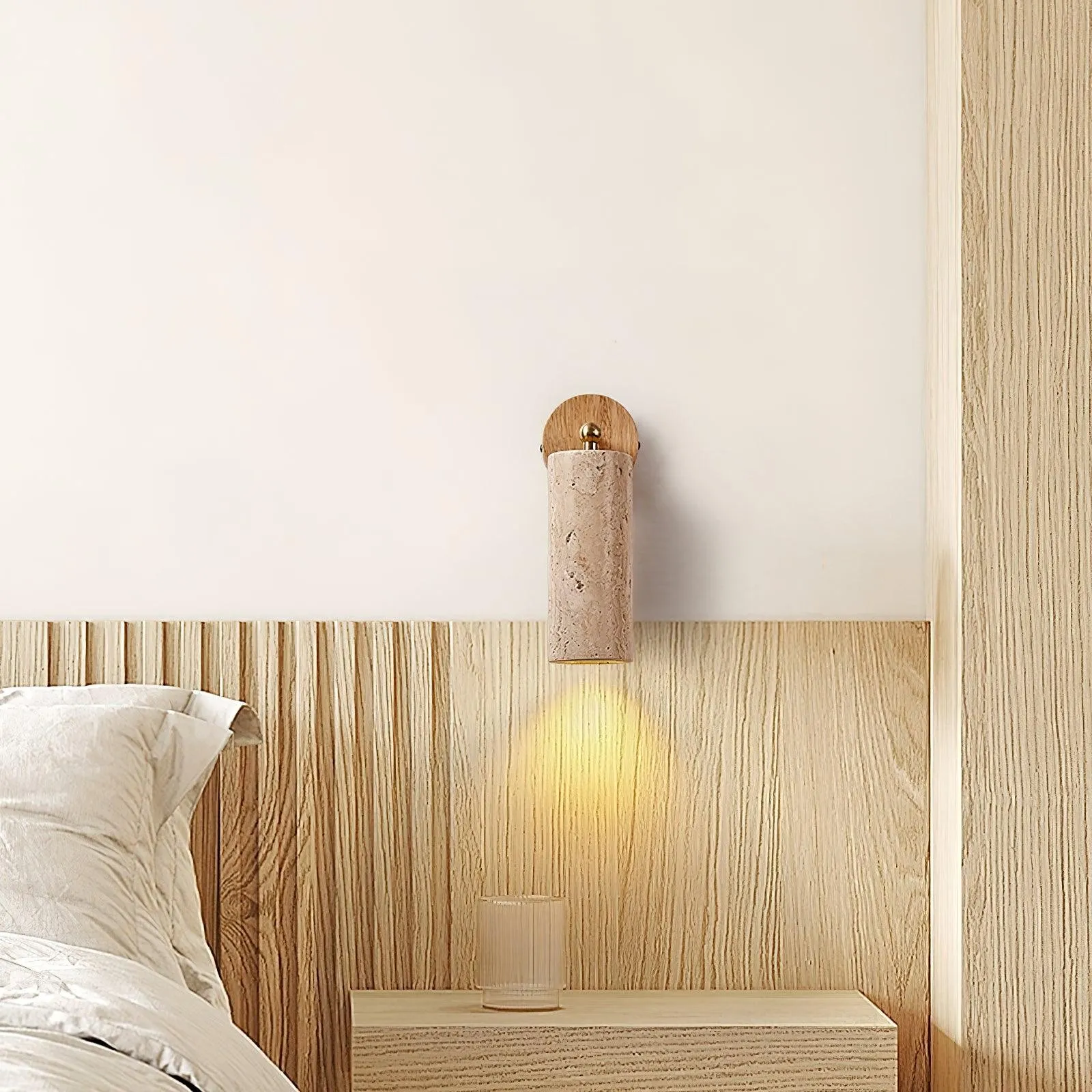 Travertine Walnut Spotlight Wall Lamp for Reading Work M40