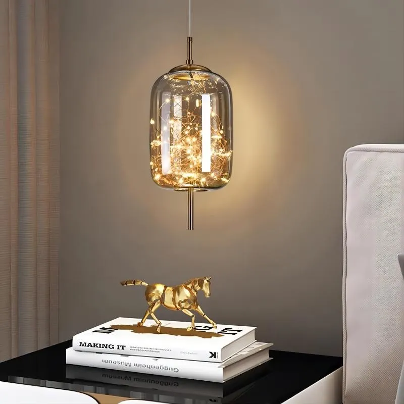 Scandinavian Cylinder Oval Glass Pendant Light M63