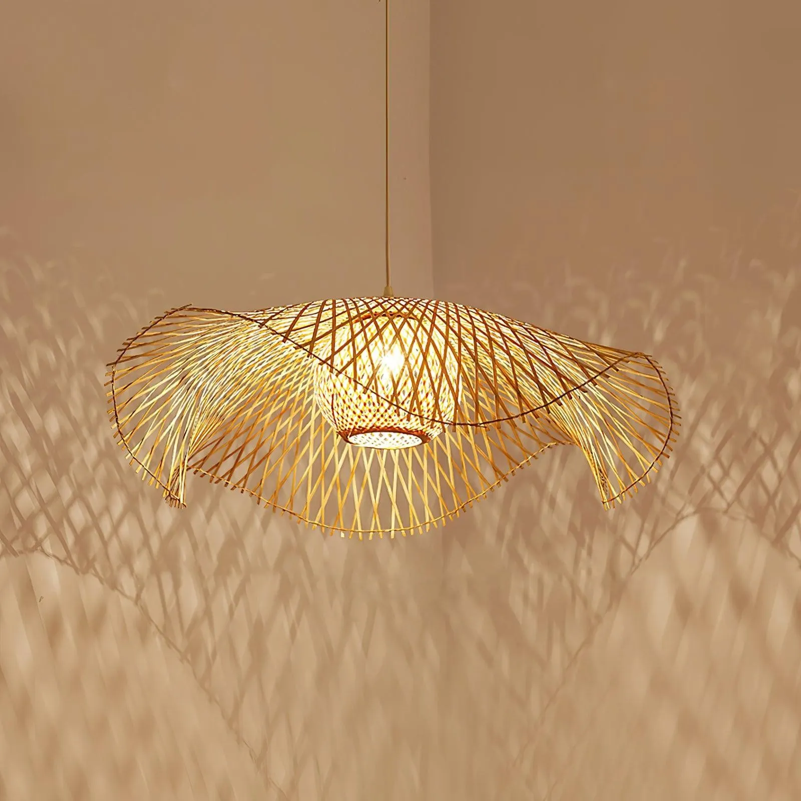 Bamboo Lotus Leaf Pendant Lamp P004