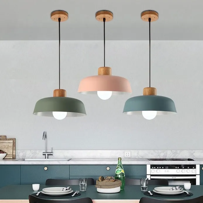 Scandinavian Metal Pendant Light with Macaroon Bowl Shape S33