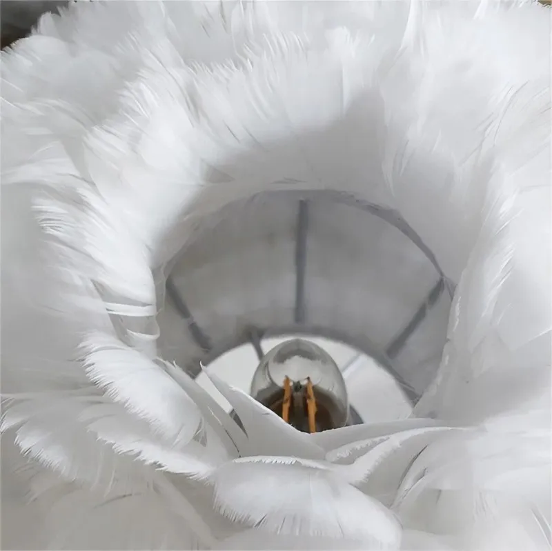 Modern Feather Table Lamp for Bedroom