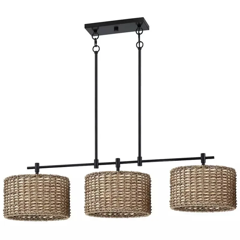 Raphael 3 Light Dimmable Drum Rattan Pendant Lamp S106