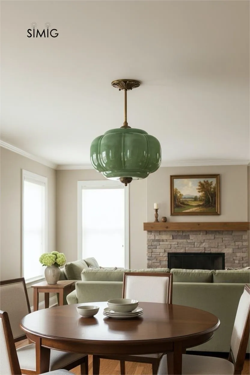 Eloise Vintage Glass Pendant Light - Elegant Design Semi-Flush Mount Light G53