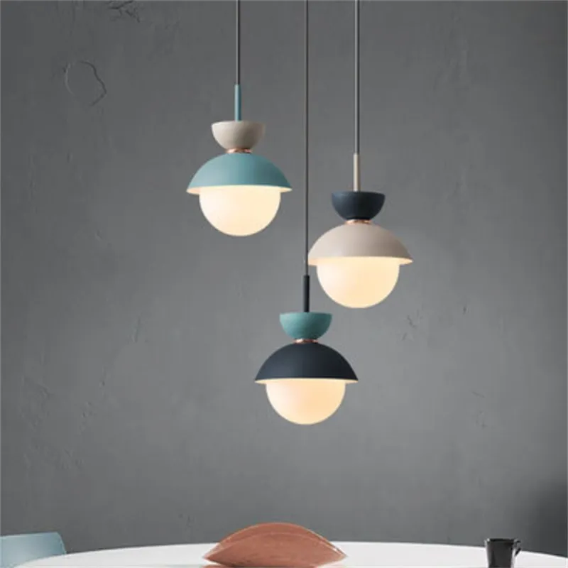 Scandinavian Macaroon Pendant Light with Aluminum for Bedroom