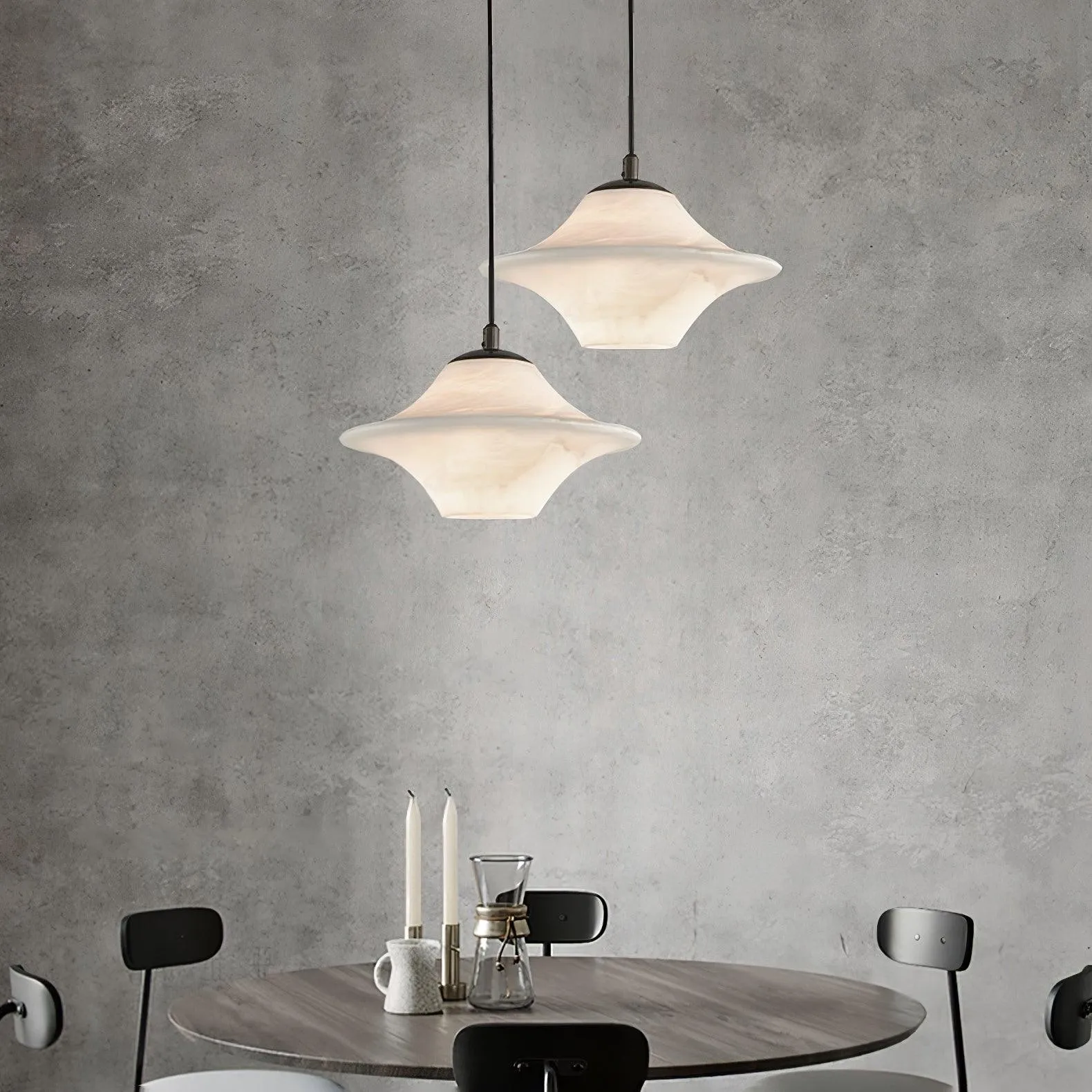 Saucer Alabaster Pendant Light M413