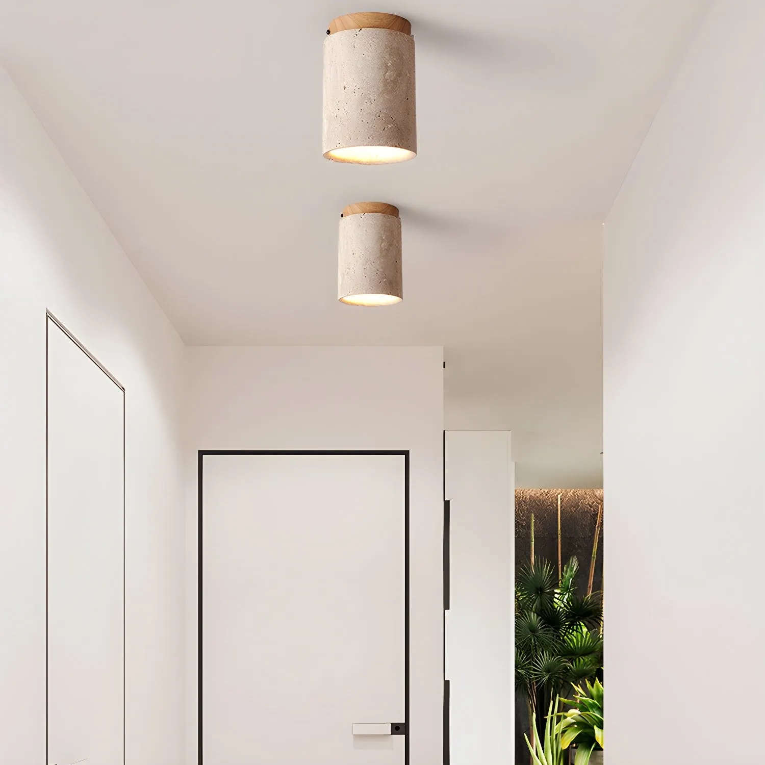 Marble Travertine Column Ceiling Lamp M405