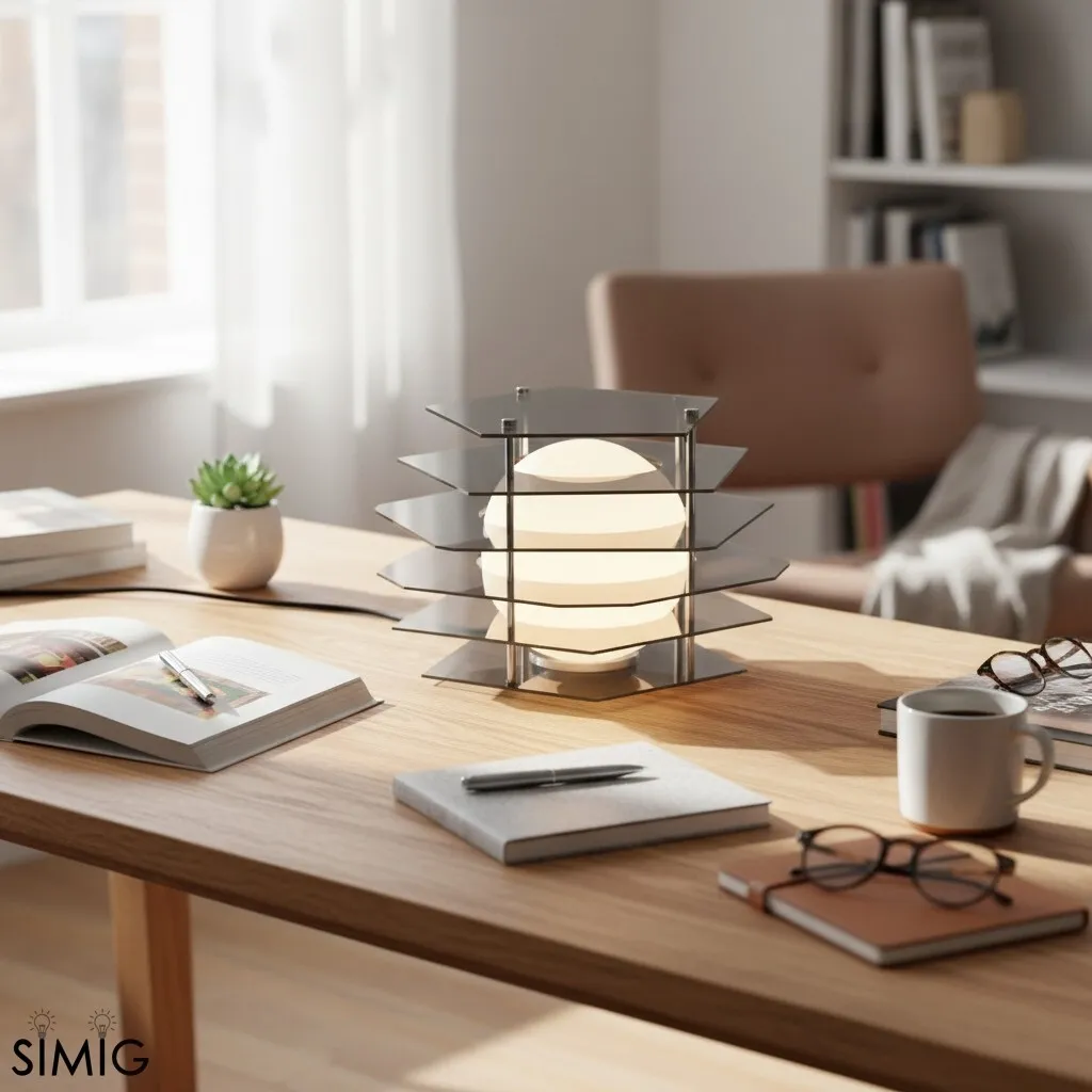 Sunset Geometric Ambient Table Lamp - Colorful Acrylic Decorative Lighting Fixture S375