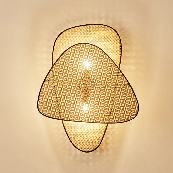 Rustic Wall Light – Rattan Design for Living Room