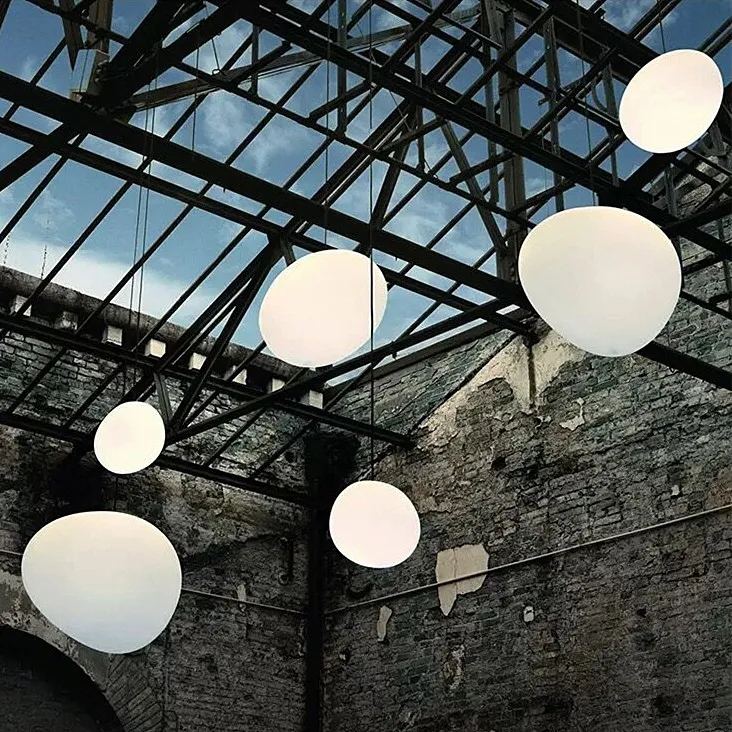 Pebble Orb Deco Milk Glass Pendant Light S161