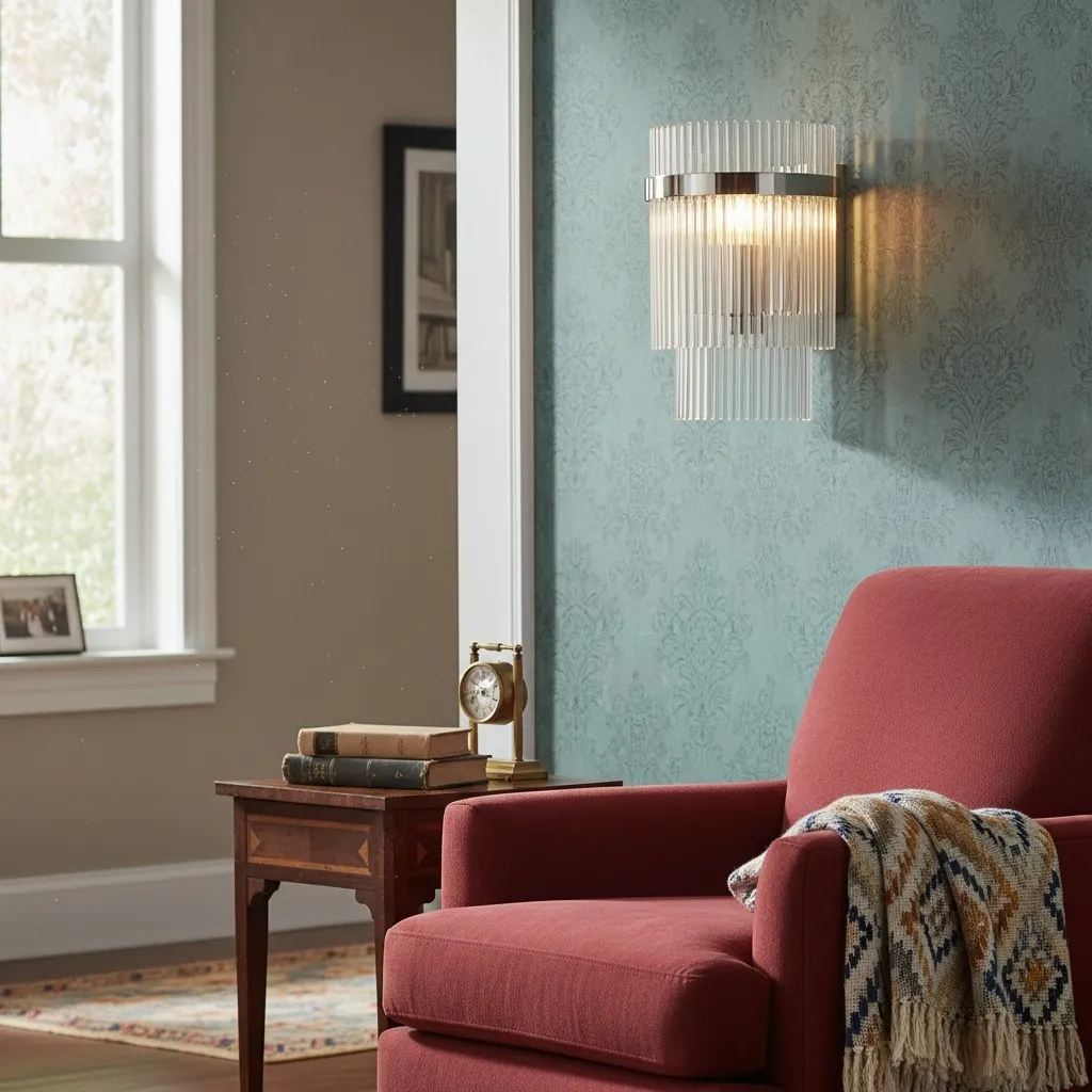 RibGlow Minimalist Glass Rod Wall Light - Elegant Accent Sconce for Home T867