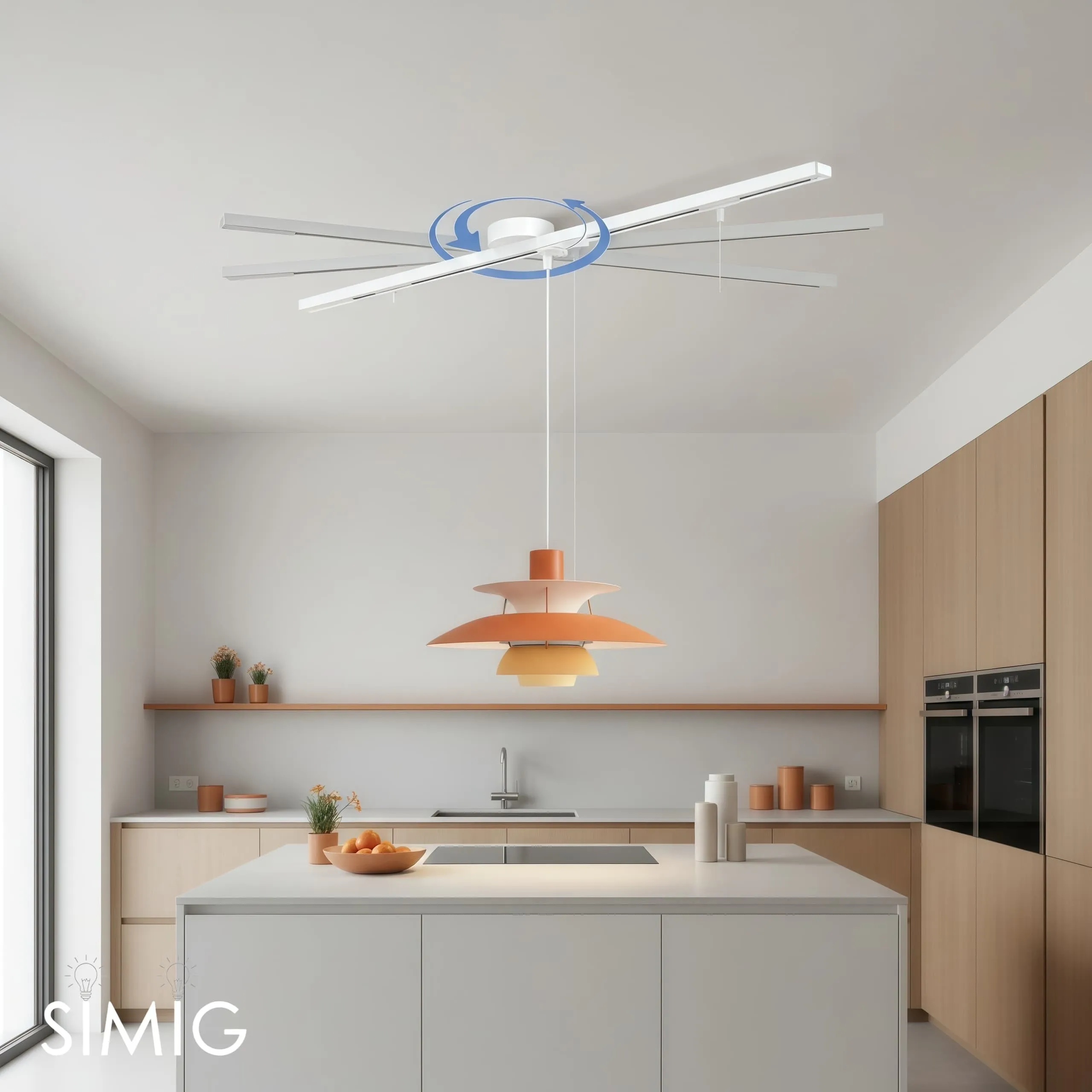 Axitra Rotatable Pendant Light Ceiling Rail – Sleek Adjustable Track for Pendant Lights Contemporary N21
