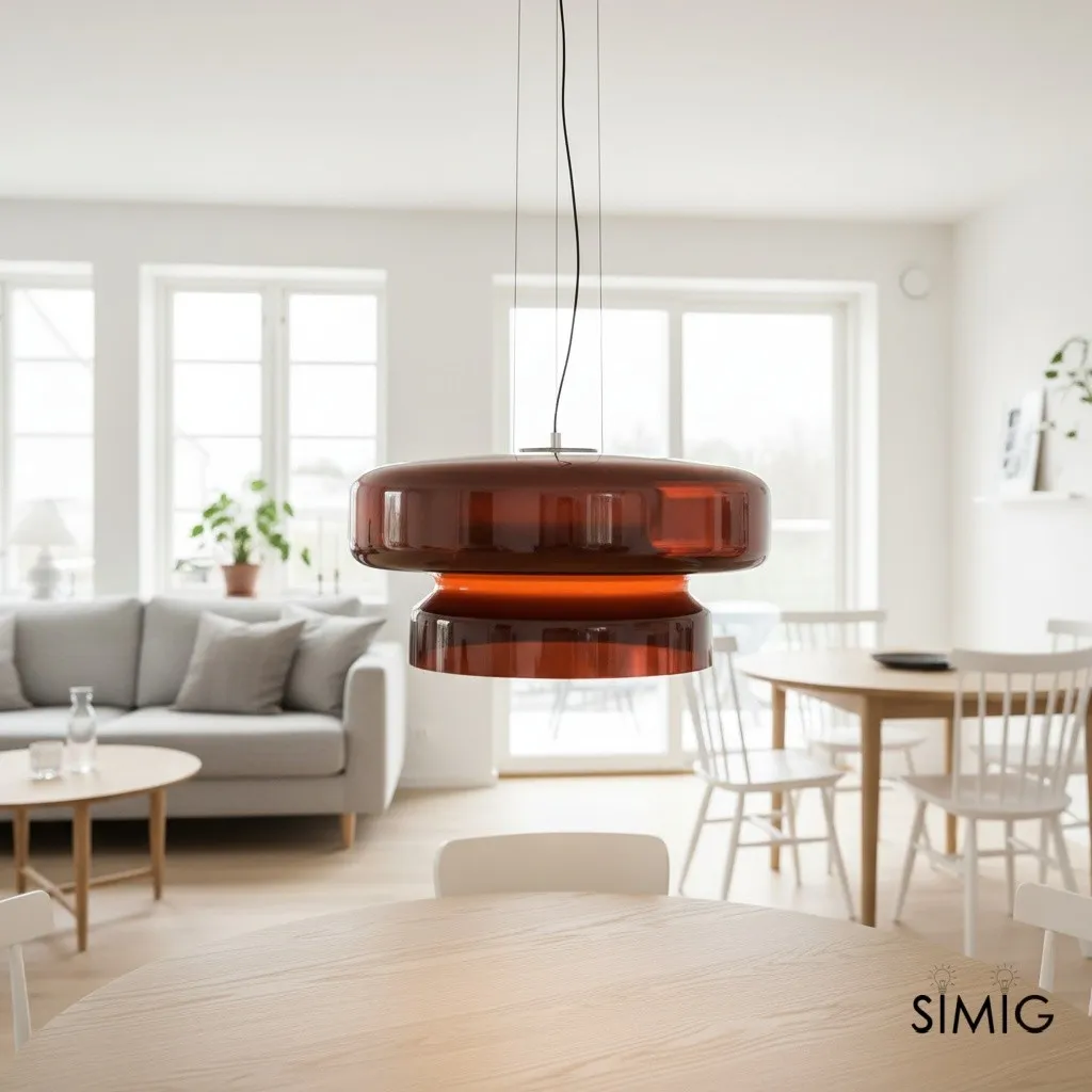 Minimalist Pendant Light - Bohemian Glass and Metal for Dining Room M388