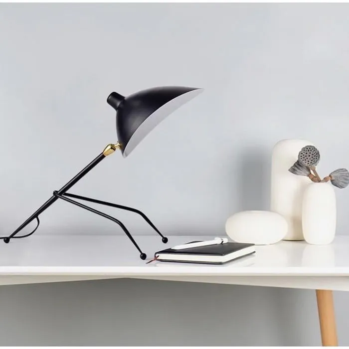 Arclume Tripod Desk Lamp – Black Metal Design for Room