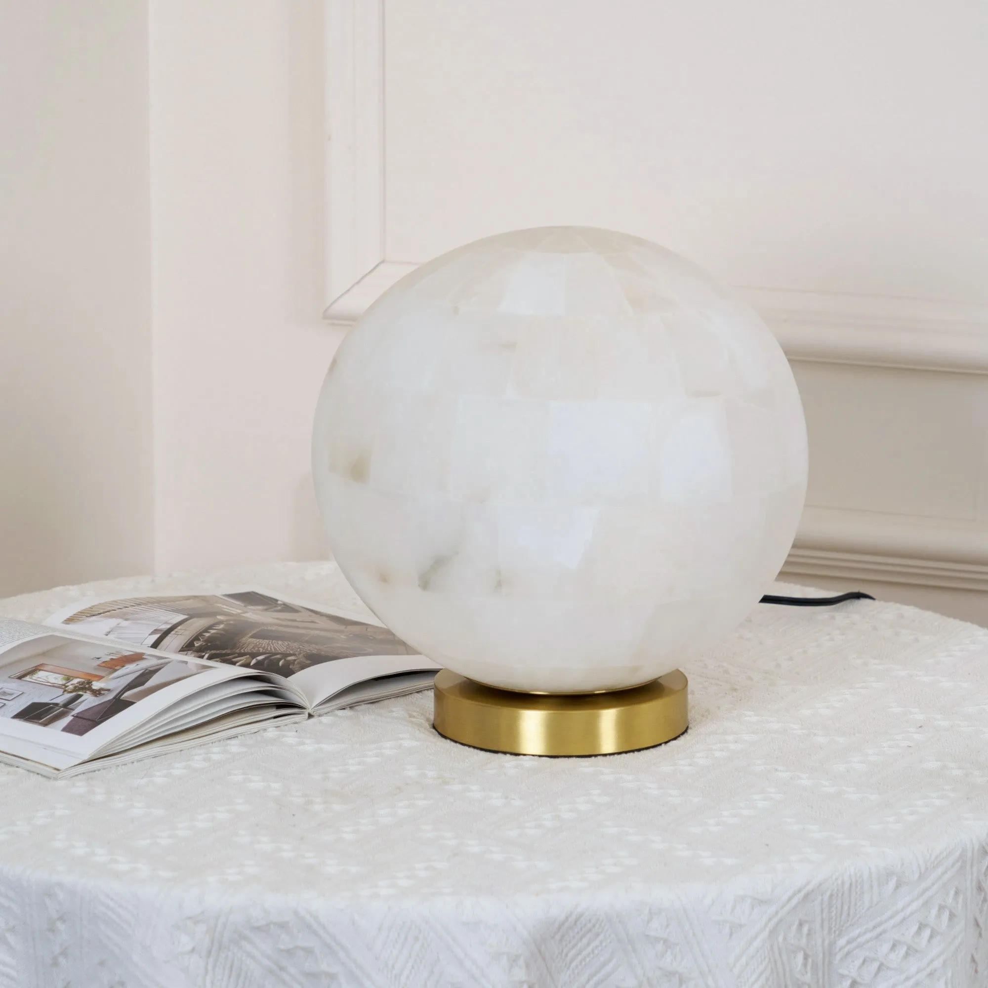 Alabaster Ball Table Lamp T1657